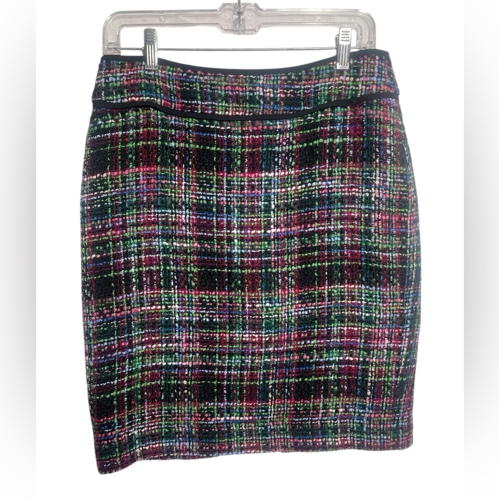 Talbots skirt size 8 petite black & pink multi-color tweed pencil skirt 🖤🩷🖤‎